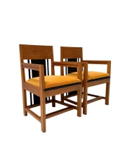 Two Art Deco Modernist High Back Armchairs by Cor Alons, 1927